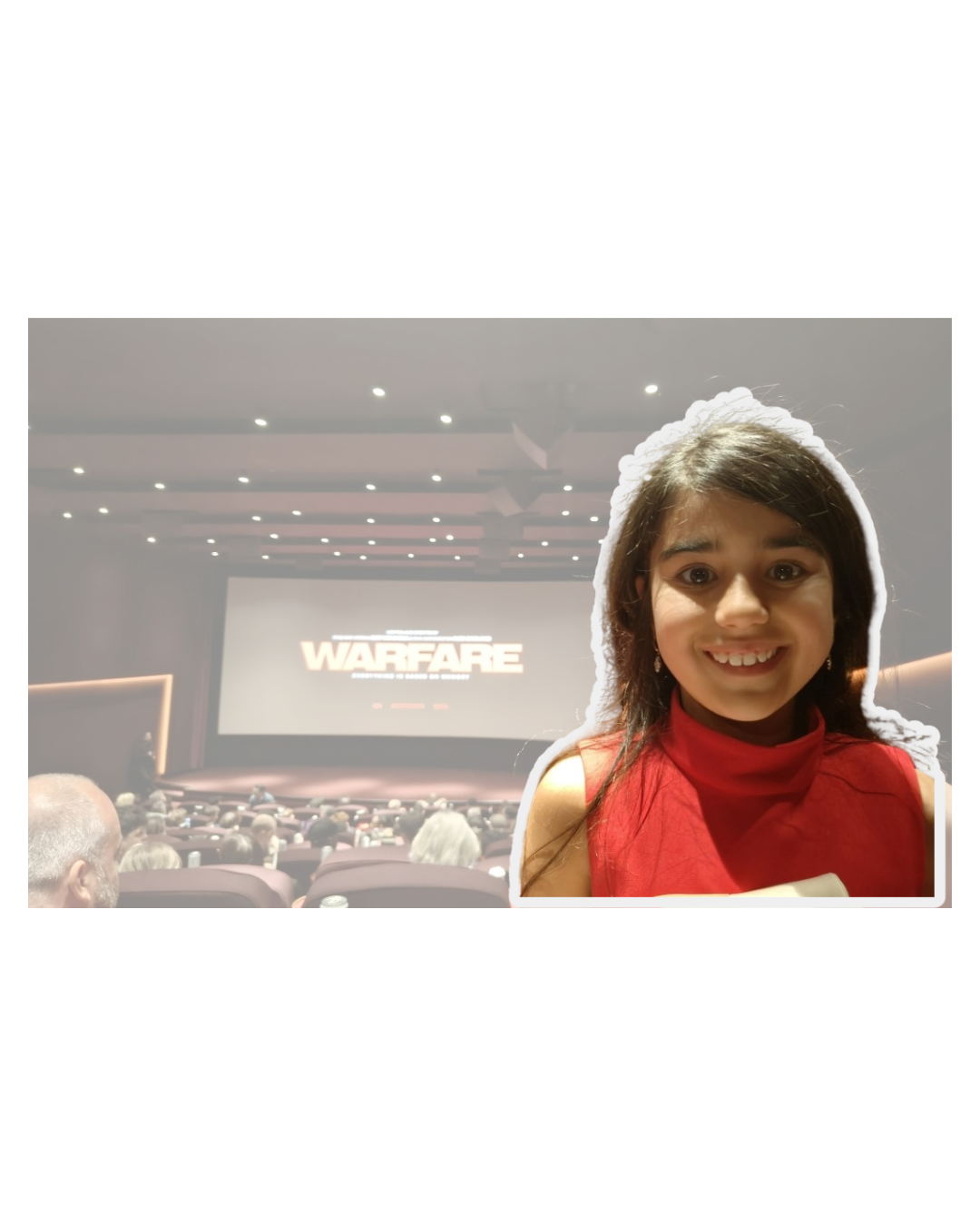 Donya in front of cinema screen at first red carpet